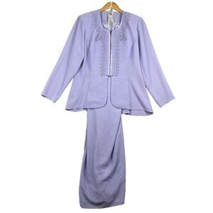 Vtg R‎ &M Richards By Karen Kwong SET Womens 14 Sheath Dress and Jacket Pastel